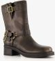 Blue Box dames biker boots bruin - Thumbnail 5