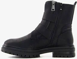 Blue Box dames biker boots met ritsen zwart