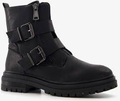 Blue Box dames biker boots met ritsen zwart