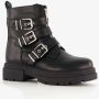 Blue Box dames biker boots zwart - Thumbnail 4