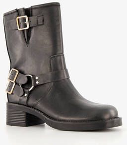 Blue Box dames biker boots zwart