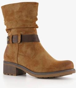 Blue Box dames boots met lage hak cognac