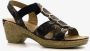 BLUE BOX dames sandalen met hak zwart goud - Thumbnail 6