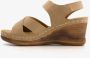 BLUE BOX dames sandalen met sleehak taupe Beige - Thumbnail 3