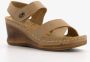 BLUE BOX dames sandalen met sleehak taupe Beige - Thumbnail 5