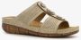 BLUE BOX dames slippers met perforaties beige - Thumbnail 5