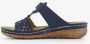 Blue Box dames slippers met perforaties blauw - Thumbnail 4