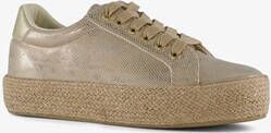 Blue Box dames sneakers met jute zool goud