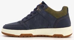 Blue Box hoge heren sneakers blauw cognac