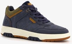 Blue Box hoge heren sneakers blauw cognac