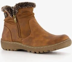 Blue Box lage gevoerde dames boots cognac