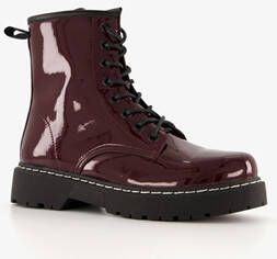 Blue Box lak dames veterboots Bordeauxrood