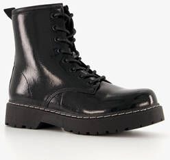 Blue Box lak dames veterboots zwart