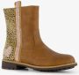 BLUE BOX meisjes boots met panterprint en glitters Cognac Uitneembare zool - Thumbnail 5