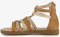 Blue Box meisjes sandalen cognac met glitter