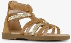 Blue Box meisjes sandalen cognac met glitter