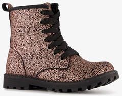 Blue Box meisjes veterboots metallic roze zwart