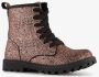 Blue Box meisjes veterboots metallic roze zwart - Thumbnail 4