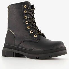 Blue Box meisjes veterboots zwart goud