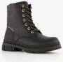 Blue Box meisjes veterboots zwart goud - Thumbnail 4