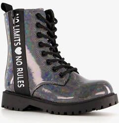 Blue Box meisjes veterboots zwart met glitters