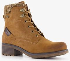 Blue Box veterboots cognac met gebreid detail