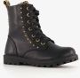 Blue Box zwartemeisjes veterboots met gouden studs - Thumbnail 4