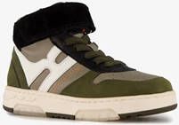 Braqeez hoge leren jongens sneakers groen