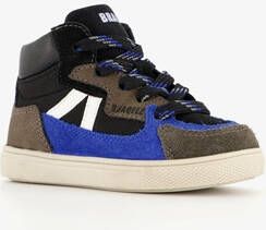 Braqeez hoge suede jongens sneakers zwart blauw