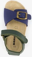 Braqeez leren jongens sandalen blauw groen