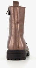 Braqeez leren meisjes veterboots roségoud