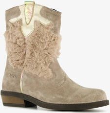 Braqeez leren meisjes western boots beige