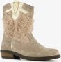 Braqeez leren meisjes cowboy western boots beige Uitneembare zool - Thumbnail 4