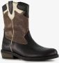 Braqeez leren meisjes cowboy western boots zwart goud Uitneembare zool - Thumbnail 4