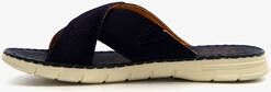 Bugatti leren heren slippers donkerblauw