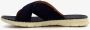 Bugatti leren heren slippers donkerblauw - Thumbnail 4