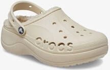 Crocs Baya Platform Lined dames klompen beige