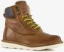 Groot gevoerde leren jongens veterboots cognac - Thumbnail 4