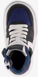 Groot hoge leren jongens sneakers blauw zwart