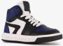 Groot hoge leren jongens sneakers blauw zwart Uitneembare zool - Thumbnail 5