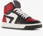 Groot hoge leren jongens sneakers rood zwart Uitneembare zool - Thumbnail 5