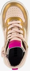 Groot hoge leren meisjes sneaker roze goud