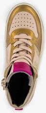 Groot hoge leren meisjes sneaker roze goud