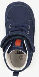 Groot leren babyschoenen donkerblauw met sterren