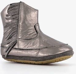 Groot leren babyschoenen metallic grijs