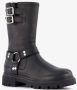 Groot leren meisjes biker boots Zwart - Thumbnail 5