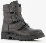 Groot leren meisjes biker boots zwart - Thumbnail 5