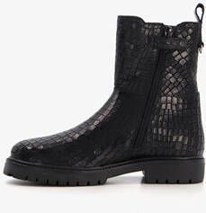 Groot leren meisjes Chelsea boots met crocoprint