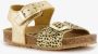 Groot leren meisjes sandalen luipaardprint goud - Thumbnail 5