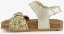 Groot leren meisjes sandalen met glitter goud - Thumbnail 3